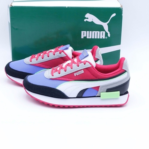Worn twice PUMA Future Rider Double BG Sneakers 381684-01 Black/White/Pink - Picture 3 of 9